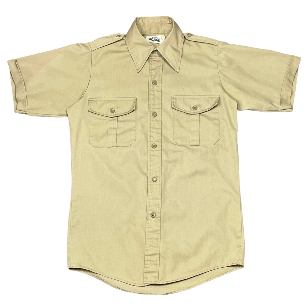 Vintage 60s/70s WOOLRICH Safari Guide Shirt Short-Sleeved Collared Shirt SMALL